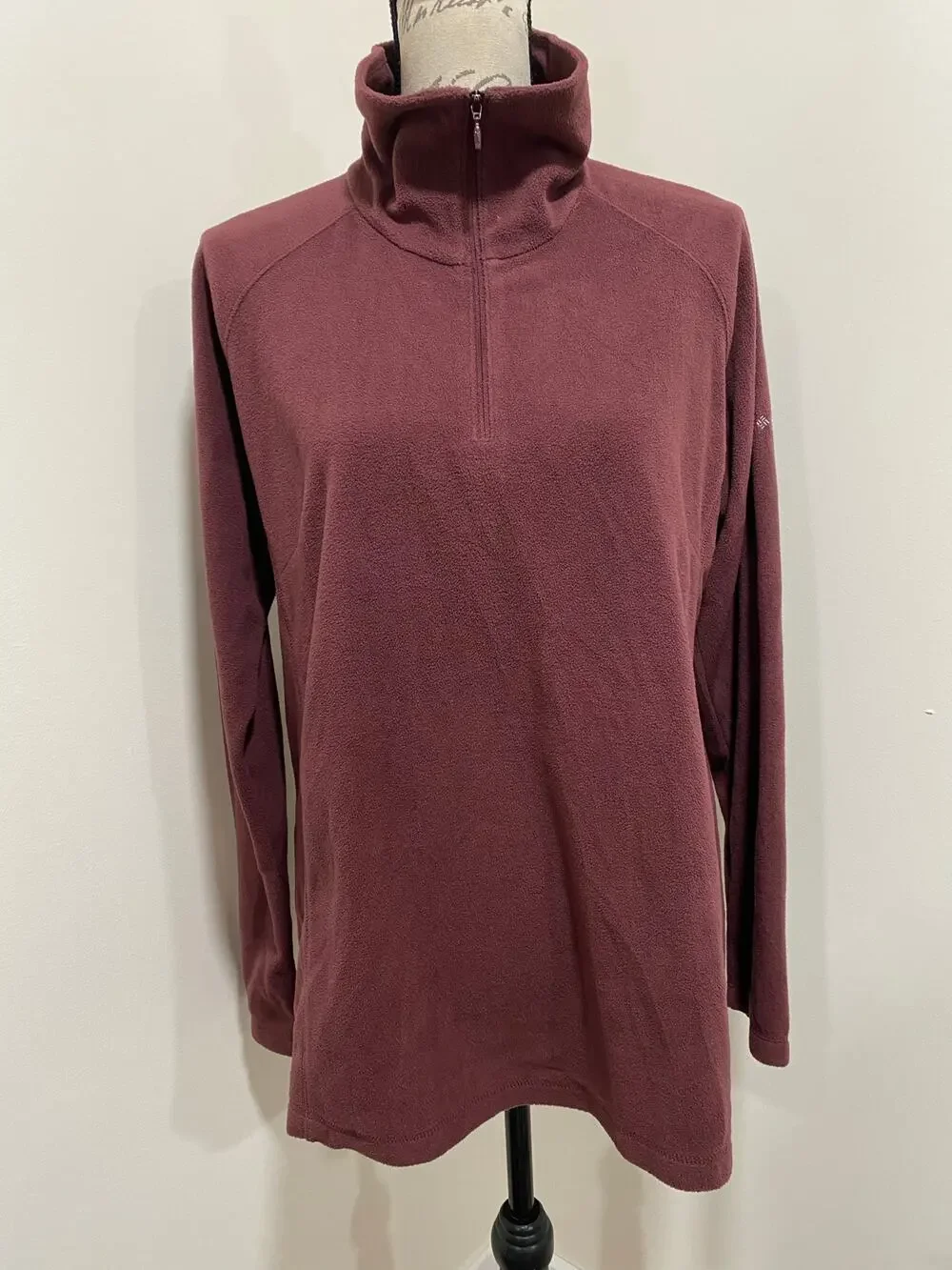 Columbia XL Burgundy Long Sleeve Fleece Shirt